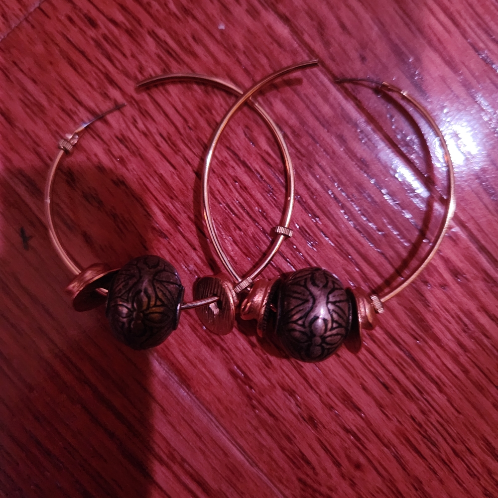 Elegant Brown Hoop Earrings